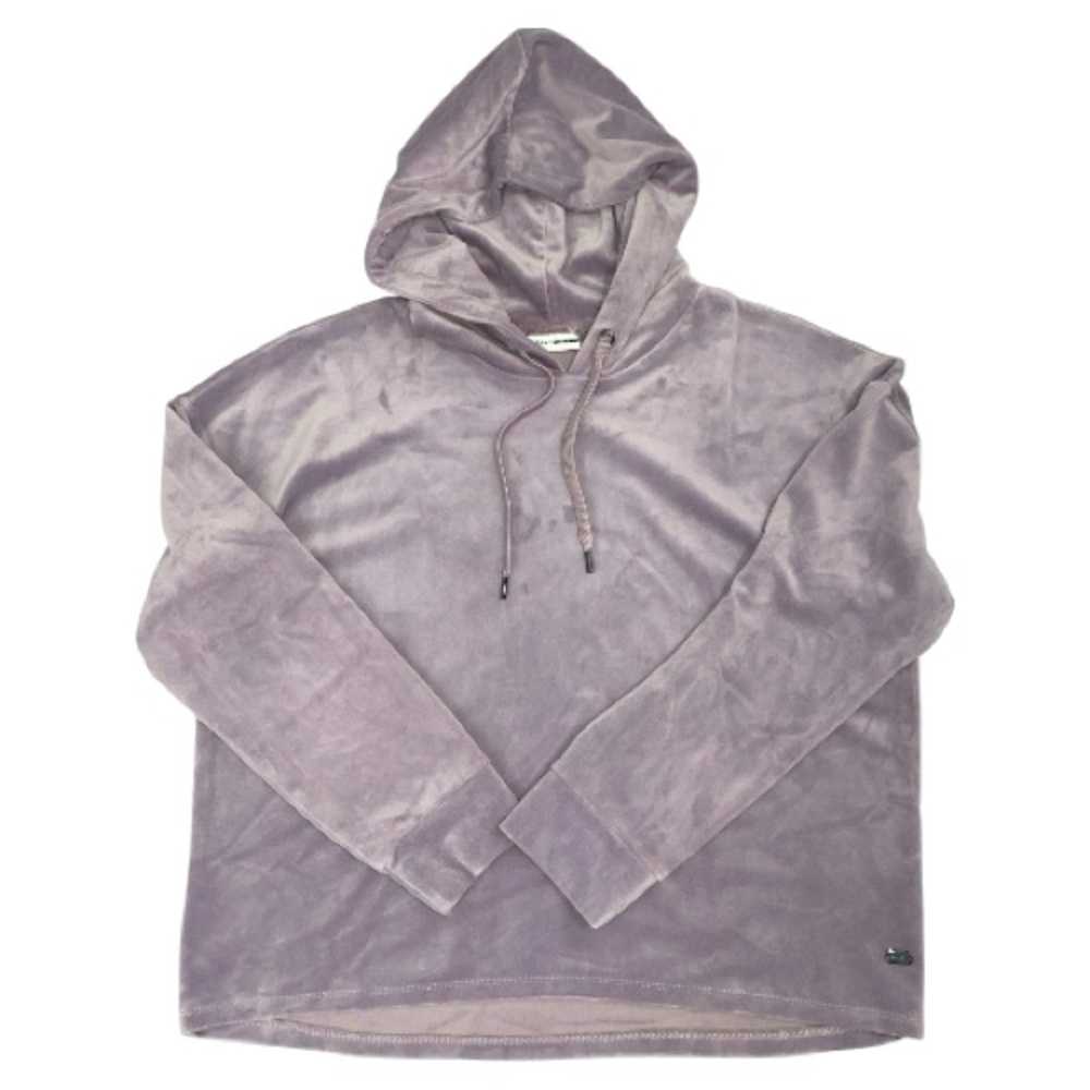DKNY Velour Cropped Lavender Hoodie Size Large